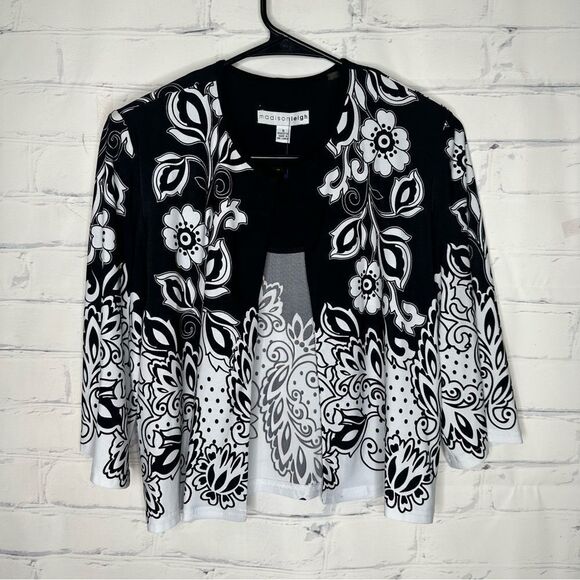 Madison Leigh size 6 black & white top - Picture 1 of 6